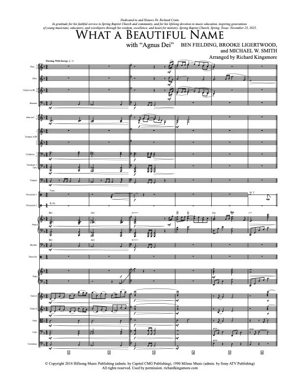 What A Beautiful Name with Agnus Dei Orchestra Music by Richard